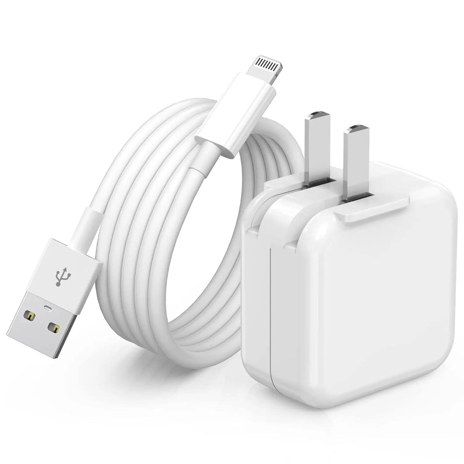Charger for iPhone ,iPad Cord Fast Charging 12W USB Wall Charger Foldable Portable Travel Plug with 6.6FT Lightning iPad Cable Compatible with iPhone, iPad, iPad Mini 1/2/3/4/5,iPad Air 1/2/3