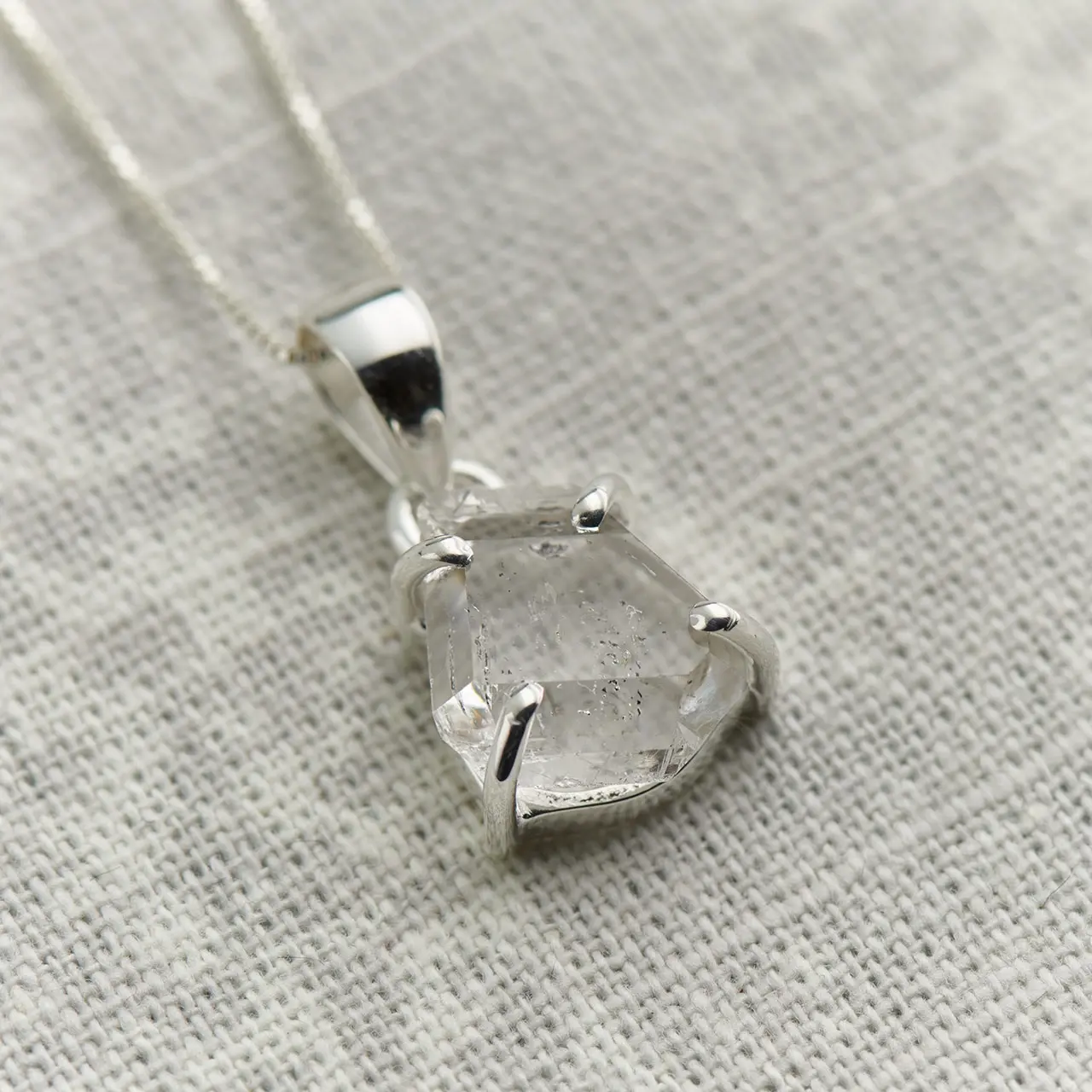 Herkimer Diamond Raw Sterling Pendant
