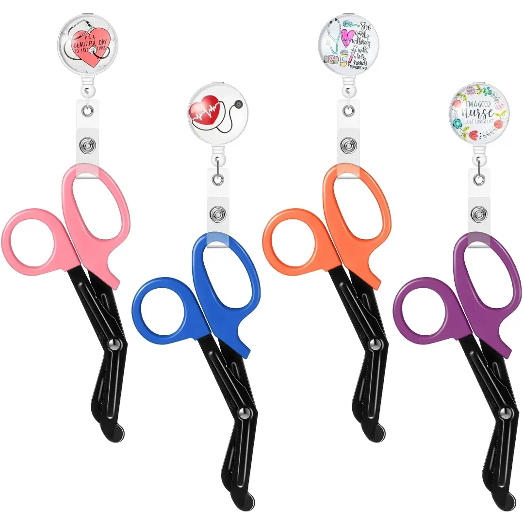 Stainless Steel Medical Trauma Shears - Office Identification Badge Accessory, Cutting Supplies - Healthcare Graduation Gift for Nurses, Tape & Clothing-Compatible Medical Professionals