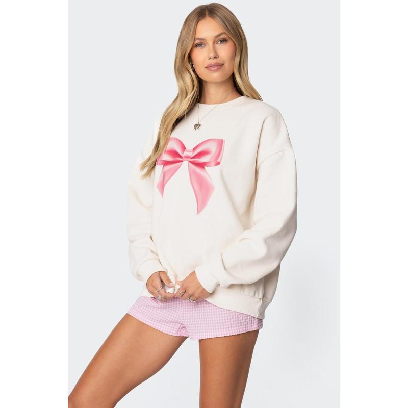 Bow Brat Printed Sweatshirt