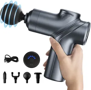 Deep Tissue Massage Gun - Silent Motor, Portable Design, 4 Interchangeable Heads for Muscle Relief & Relaxation, Ideal Relaxation Gift