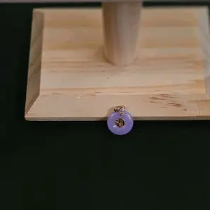14k gold purple jade pendant