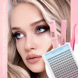 Lash Clusters Eyelash Kit 9-12mm 168PCS Wispy Natural Cluster Eyelash DIY Lash Extension Kit with Lash Bond and Seal, Lash Tweezers, DIY Eyelash Extension Kit for Beginners