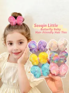 3pcs Sparkling Butterfly Hair Ties Set, Cute Versatile Non-Damaging Hair Accessories, Easy to Wear and Remove, Perfect for All Occasions