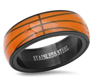 Steel By Design Men's Black Ip Basketball BandRing Steel By Design Men's Black Ip Basketball BandRing