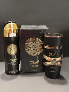 LATTAFA Asad Eau de Parfum 100ml & Perfumed Spray 200ml Luxury Fragrance Set for Men and Women with Black Pepper & Vanilla Notes Regular Edition