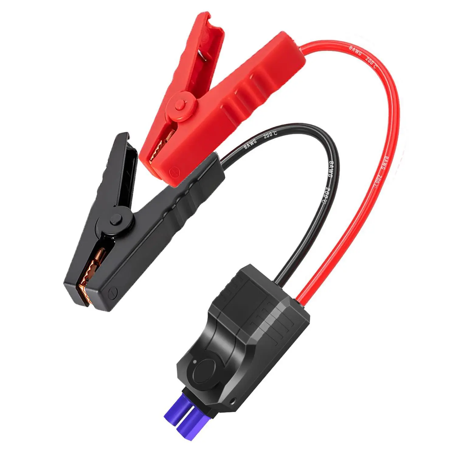 1PCS Smart Safety Clamps for Car Jump Starter - Auto-Sensing Emergency Battery Booster Clamps with 8-Protection Circuit, Reverse Polarity Prevention for 12V Vehicles Automotive