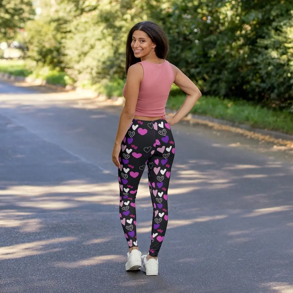 Pink Hearts All Over Print 3D Legging