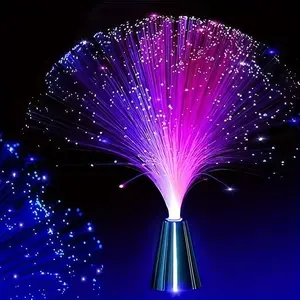 7-Color Changing Fiber Optic Table Ornament - LED Multicolor Ambient Light for Bedroom & Desk Decor, Perfect for Party Decoration