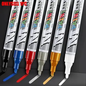 Car paint scratches repair brush pen waterproof water paint marker pen car tire tread care automotive  black white red silver