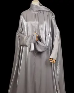 Silver 3-Piece Formal Abaya Set  | Aure by NISA