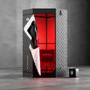 SAUNABOX SmartSteam Kit Pro Sauna with Red-Light Therapy