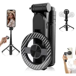 4-in-1 Multifunctional 360? Rotation  Selfie Stick,Universal  Phone Tripod with Detachable Remote Control, Extendable Mag Tripod Phone Stand for Video Recording & Vlogging