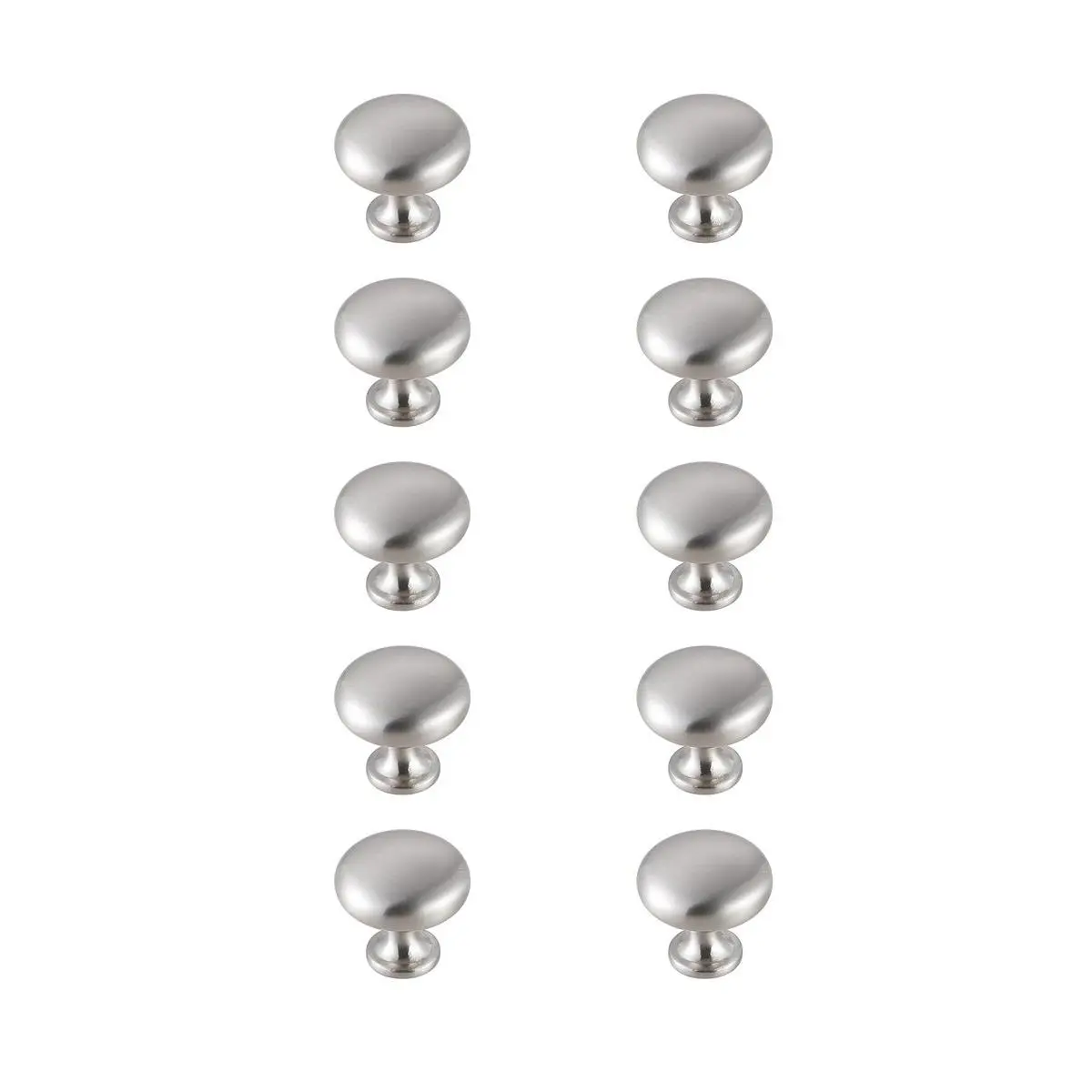 Elegant Decor  1.2 in. Dia. Cadon Multipack Mushroom Knob, Brushed Nickel - Pack of 10