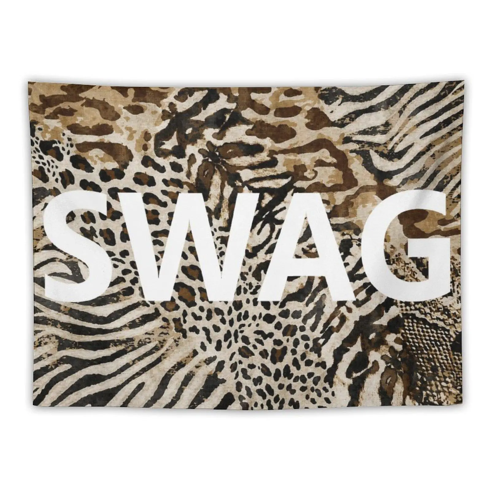 Pink Leopard SWAG Tapestry, Y2K Aesthetic Wall Hanging, Cute Room Decor for Teen Girls’ Bedroom/Dorm