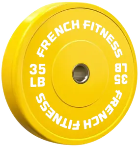 French Fitness Olympic Colored Bumper Plate 35 lbs (New)