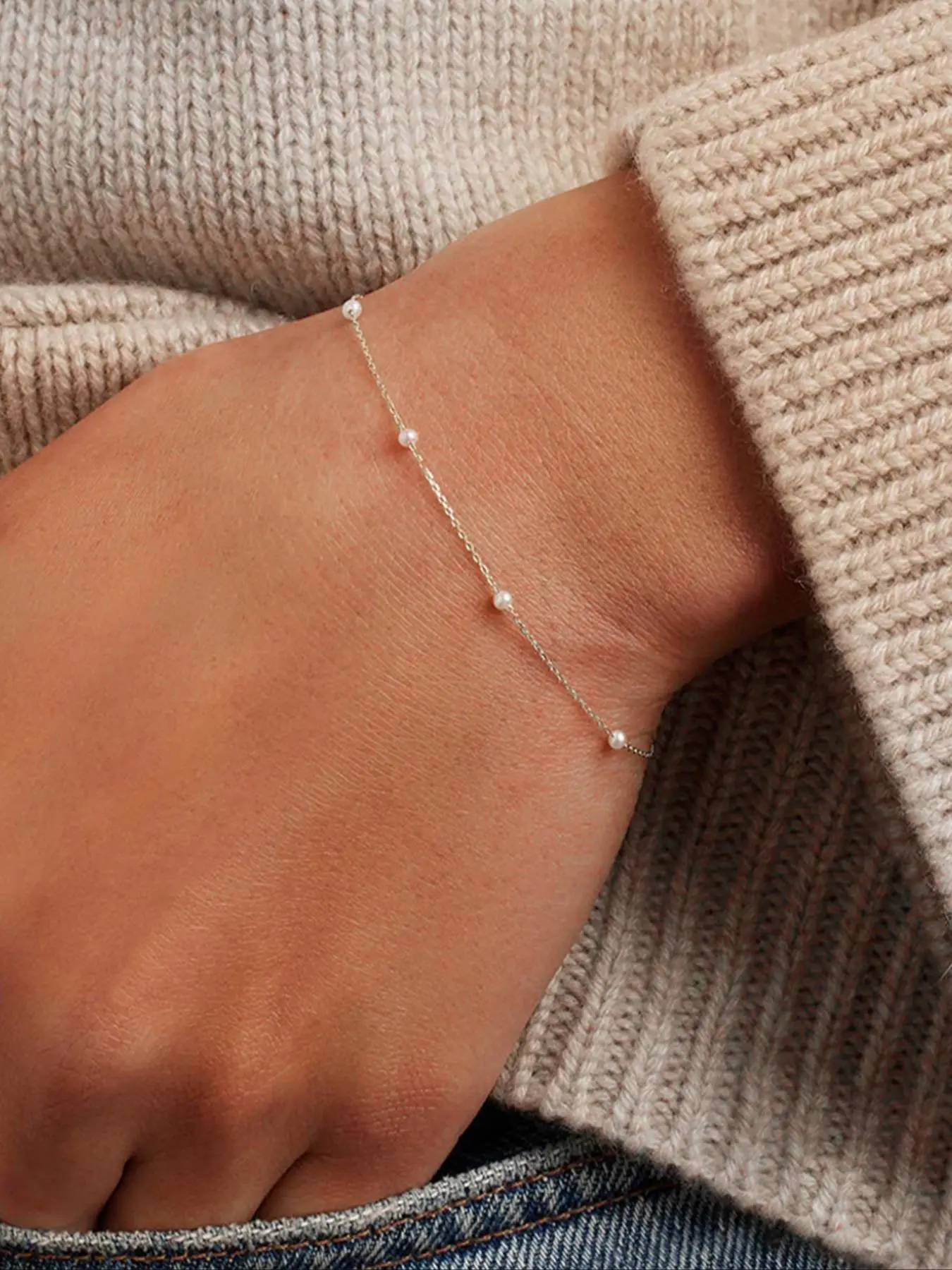 925 Sterling Silver Faux Pearl Decorated Bracelet, Fashion Jewelry for Party, Daily Clothing Decor, Trendy All-match & Exquisite Jewelry Accessories f