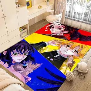 Demon Slayer Anime 03 Cartoon Printed Carpet, Home Living Room Bedroom Office Chair Under Rug, Gift for Family and Friends for Festive Occasions, Christmas Decorative Rug