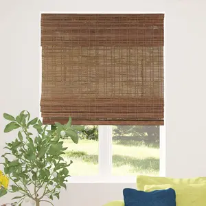 Cordless  Roman Shade Blind, Light Filtering, 22.5" W x 48" H, Ceylon Chestnut