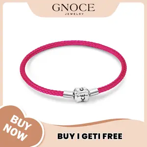 GNOCE Colorful Basic With 2 Pieces of Stoppers Charm Bracelet for Teen Bride Women, Stainless Steel Bracelet For Her,Birthday Gifts Valentine's Day Mother's Day Gift (6.3-8.7in)