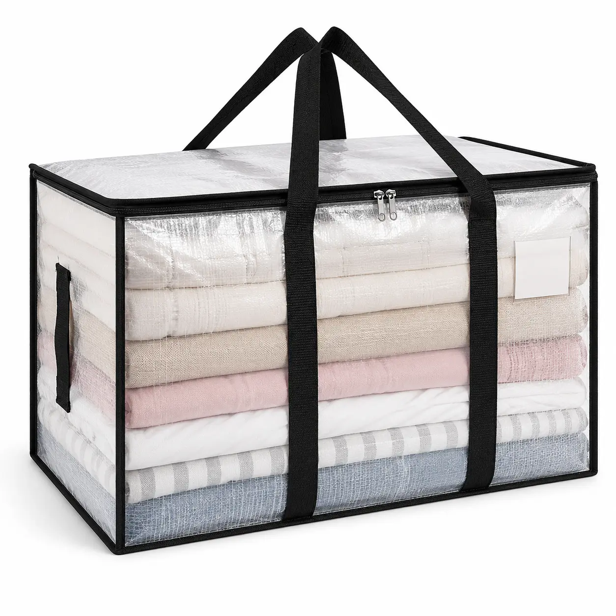 95L Large Capacity Waterproof Transparent Storage Bag with Hinged Lid, Durable Organizer for Home, Camping, Dorm, Travel & Moving