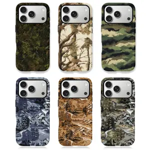 Forest Camouflage Tree Landscape Mountain River Phone CaseSuitable for iPhone 17/16/15/14/13/12/11 ProMax/Plus Resistant Hard Case with ImpactDispersion Technology  Flexible Rubber LinerGlossy Finish UV