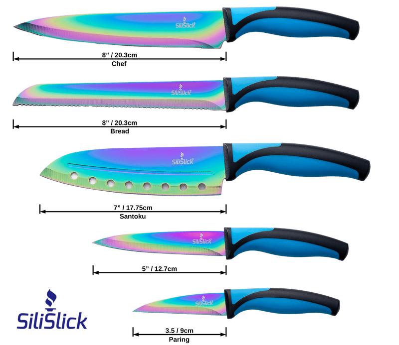 Kitchen Knife Set - Blue Handle