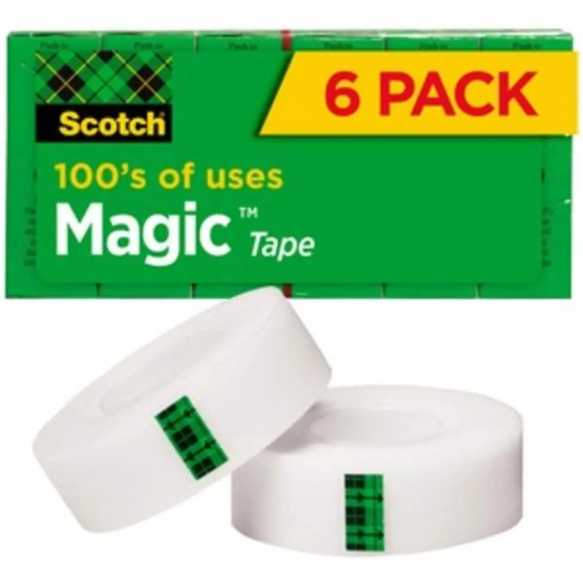 212 MAIN Matte Clear Invisible Tape, 0.75x12 in, Pack of 6 - Dependable Quality Tape for Home Needs, Quick Fixes, Office Supplies (Scrapbooking & Stamping DIY Use)
