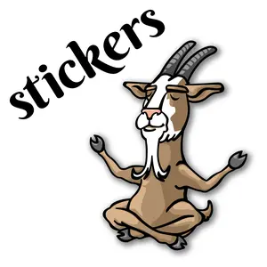 Meditating BILLY Goat Stickers 2 Per Order