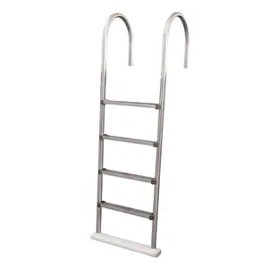 Poolzilla in-Pool Ladder - Deck Mounted All Stainless Steel Entry and Exit System with a Resin Swivel Base Step,, Supports up to 250 LBS - for 48’’ to 54’’ in. Swimming Pools