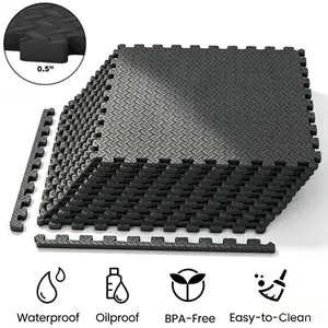 12-24Pcs 25" Interlocking EVA Foam Mat Tiles, Non-Slip Exercise Floor Mats, Waterproof Puzzle Flooring for Home Gym, Kids Play & Fitness Workout fathersdaygiftideas