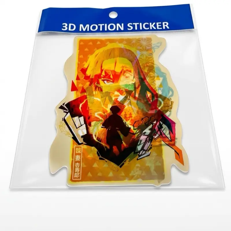 Demon Slayer Zenitsu 3D Motion Sticker – Anime Lenticular Design
