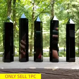 1pc Obsidian Column, Home Decor Item, Office Bedroom Desk Crystal, Feng Shui Decoration, Positive Energy, Unique Gift, Holiday Present