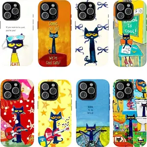 Cool Petee the Cat Phone Case, Fun Artistic Protective Cover for Cat Lovers Y1074|Phone Case Compatible with for IPhone 17 Air 16 15 14 Plus 13 12 11 Pro Max  Samsung galaxy Ultra 22 23 24 25 26 Durable Protection Dual Layer Design Glossy