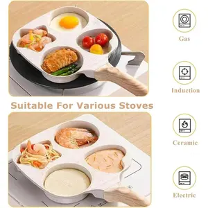 Multifunctional Non-Stick Breakfast Pan with 4 Unique Shapes – Main Stone Egg Cooker Pan, Time-Saving Non-Stick Bakeware for Tempting Morning Meals