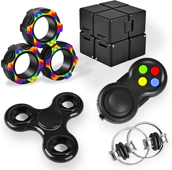 5PCS Fidget Toys Set for Adults & Kids – Sensory Fidget Pack with Fidget Cube for ADHD, Autism, Anxiety & Stress Relief, Classroom Prize Box Toys, Desk Gadgets, Easter