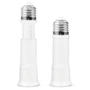 E26 3.15-4.13Inch/8-10.5CM Extension Flexible Socket Extender Adapter, E26 Edison Screw Converter, Light Socket Extender, Lamp Bulb Extension, 2-Pack
