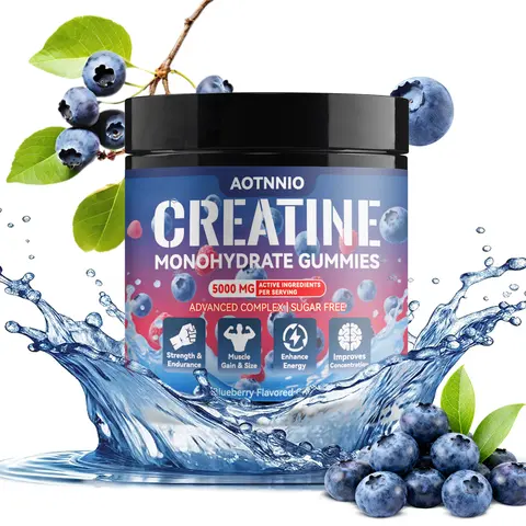 AOTNNIO Creatine Monohydrate & Carnitine Gummy Dietary Supplement for Adults - Clean Fitness, Daily Nutrition, Chewable, Vegan Amino Acids, Gluten-Free, Boosts Focus, Supports Strength, Endurance, Energy, Brain Health, Clean Fitness Supplement