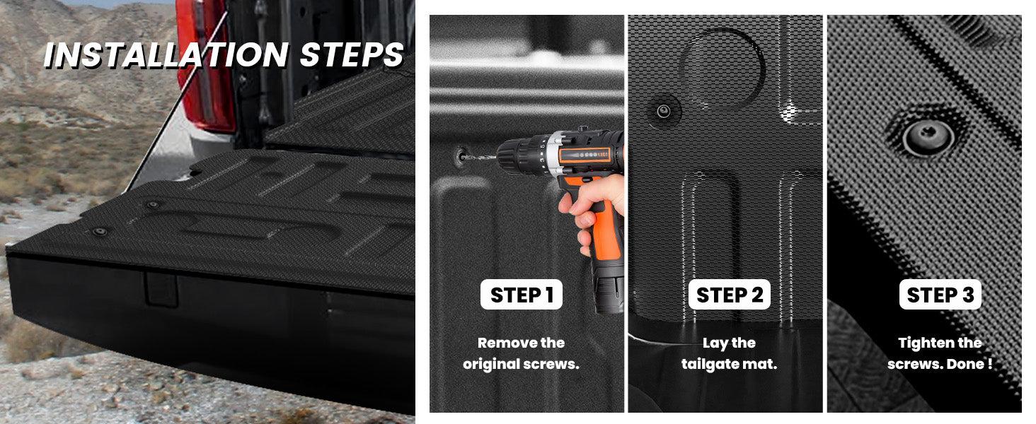 Lasfit fit for 2021-2026 Ford F-150 & 2022-2026 Ford F-150 Lightning Tailgate Mat, Don't Fit optional With Pro Access Tailgate Lasfit fit for 2021-2026 Ford F-150 & 2022-2026 Ford F-150 Lightning Tailgate Mat, Don't Fit optional With Pro Access Tailgate