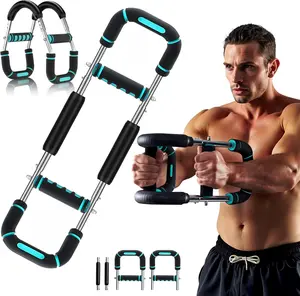 Twister Arm Trainer, 90-120lb Adjustable Chest & Arm Workout Tool, Compact Twister Arm Strengthener, Portable Power Twister Bar with Snap - Together Detachable Design for Fitness Anywhere