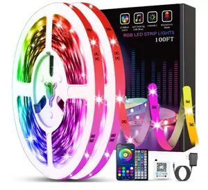 Led Lights for Bedroom 100ft (2 Rolls of 50ft) Music Sync Color Changing Strip Lights with Remote and App Control RGB Strip, for Room Home Party Decoration
