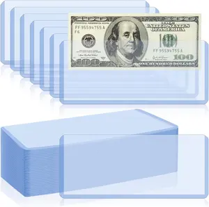 30 Pack Dollar Bill Sleeves - 6.8" x 2.9" Clear Currency Sleeves, Hard Plastic Waterproof Money Holders, Dollar Bill Display Case