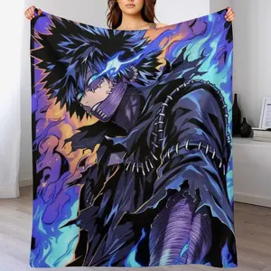 My Hero Academia Dabi Blue Flame Fleece Throw Blanket, Soft Cozy Anime Blanket for Couch Bed, Gift for MHA Fans & Anime Otaku
