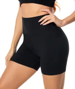 FULLSOFT Women's High Waisted Biker Shorts, 5" Tummy Control Sports Shorts for Yoga, Running, Gym Workouts