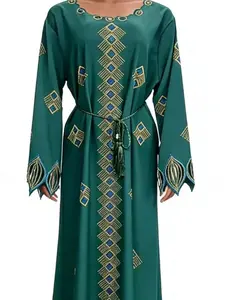 New Elegance Crystal Abaya Women Dress Arab Robe One Size Fit All