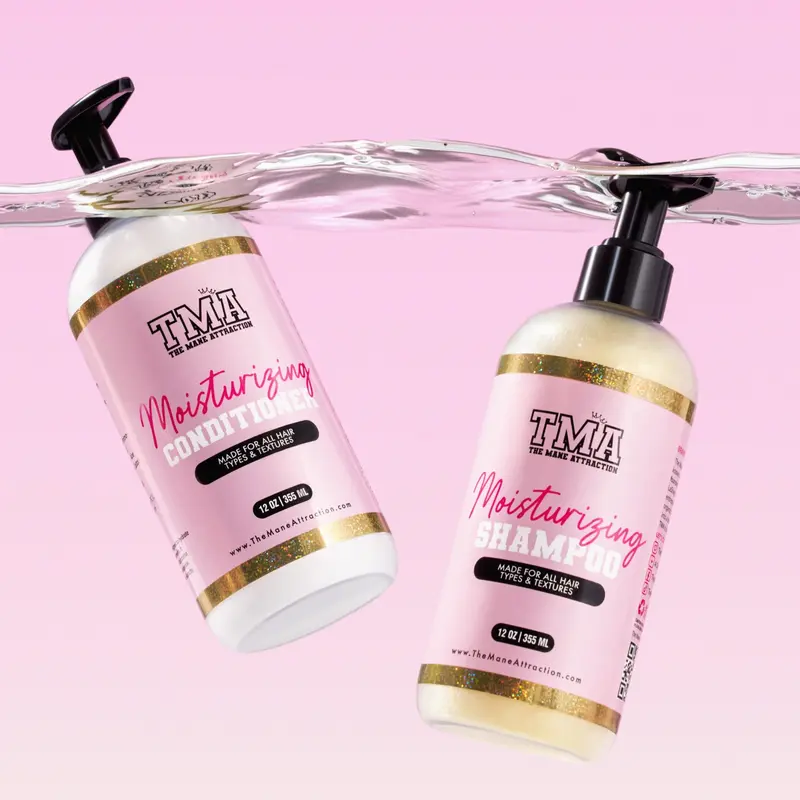 Moisturizing Shampoo & Conditioner Duo - Aloe, Peppermint, Flower, Rosemary Infused Anti-Frizz Shampoo & Conditioner Kits for Shiny Hair Hydration Cleansing Haircare