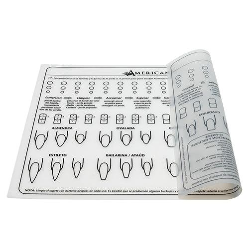 Americanails Tapete Instructivo en Silicona Para Técnicas de Uñas Acrílicas