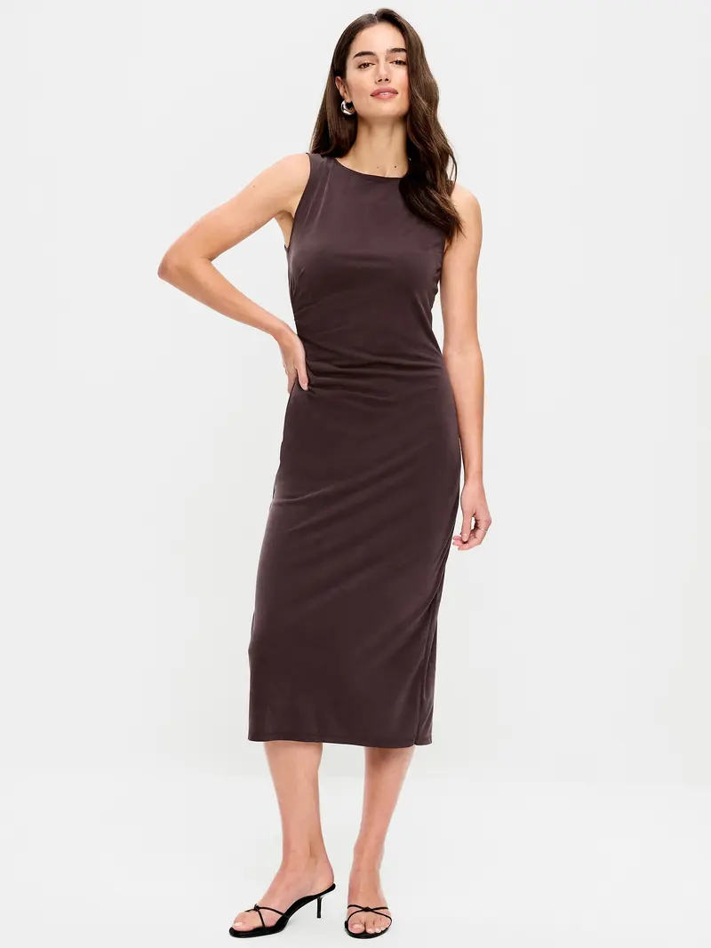 bodycon dress old navy Old Navy Gray Ribbed Knit Square Neck Sleeveless Stretch Bodycon Mini – Brie