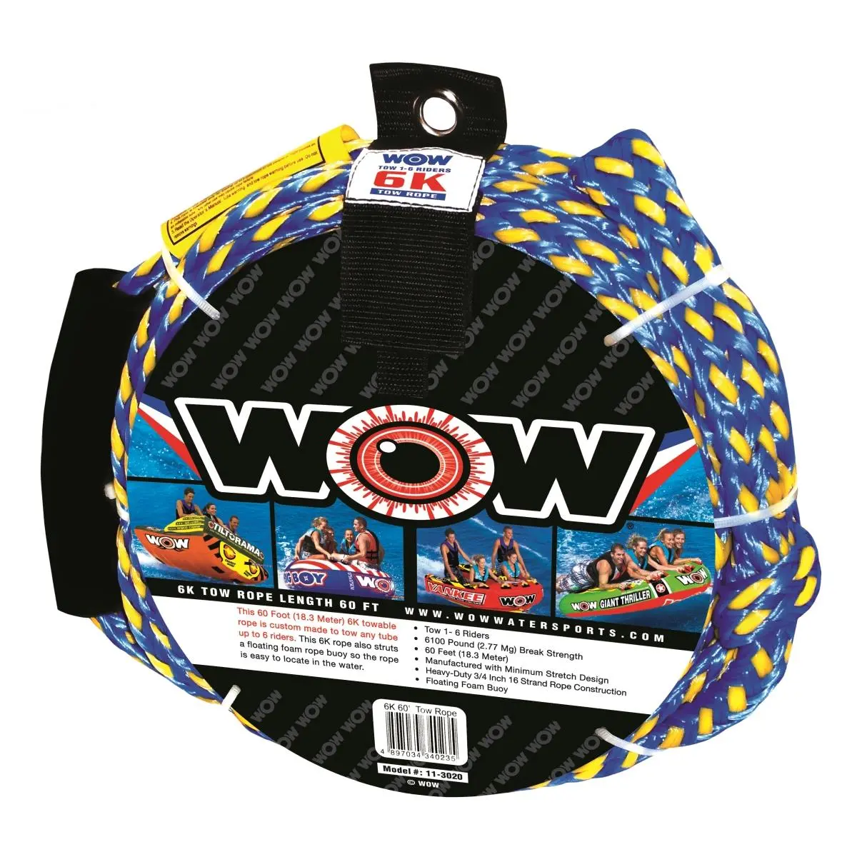 Wow Sports 11-3020 60 ft. 6K Tow Rope Wow Sports 11-3020 60 ft. 6K Tow Rope