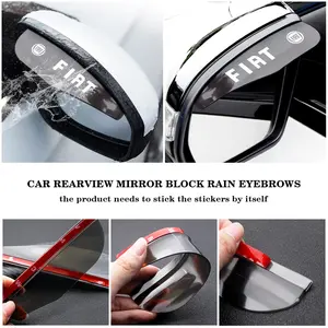 Fiat Car Rearview Mirror Rain Shield Sun Visor, 2-In-1 Protection, Clear Vision, Car Modification Accessory, Automotive Accessories